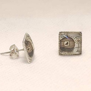 Fülbevaló - vintage hatású képpel - ékszer - fülbevaló - pötty fülbevaló - Meska.hu