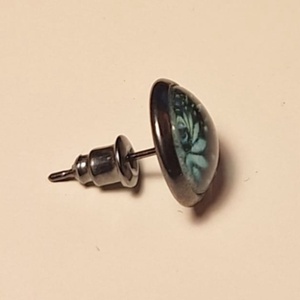 Fülbevaló - swirly világos türkiz - ékszer - fülbevaló - pötty fülbevaló - Meska.hu