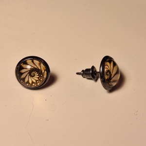 Fülbevaló - swirly sárga - ékszer - fülbevaló - pötty fülbevaló - Meska.hu