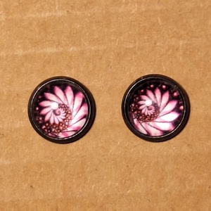 Fülbevaló - swirly magenta, Ékszer, Fülbevaló, Pötty fülbevaló, Ékszerkészítés, MESKA