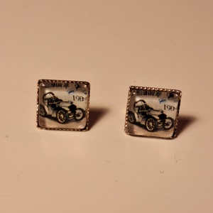 Fülbevaló - vintage hatású képpel - automobil - ékszer - fülbevaló - pötty fülbevaló - Meska.hu