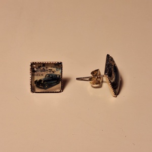 Fülbevaló - vintage hatású képpel - auto, Ékszer, Fülbevaló, Pötty fülbevaló, Ékszerkészítés, MESKA