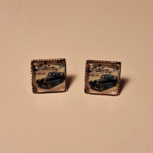 Fülbevaló - vintage hatású képpel - auto - ékszer - fülbevaló - pötty fülbevaló - Meska.hu