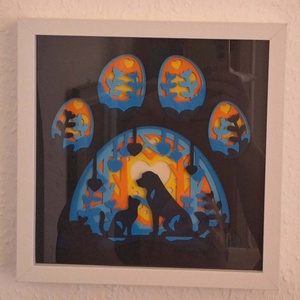 3D réteges papírkép - Cica és Kutya, Otthon & Életmód, Dekoráció, Kép & Falikép, 3d képek, Papírművészet, MESKA