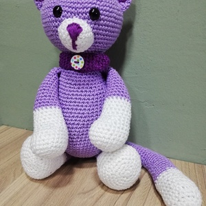 Horgolt cica - játék & sport - plüssállat & játékfigura - cica - Meska.hu