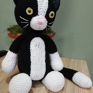 Horgolt cica - játék & sport - plüssállat & játékfigura - cica - Meska.hu