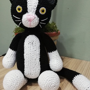 Horgolt cica - játék & sport - plüssállat & játékfigura - cica - Meska.hu