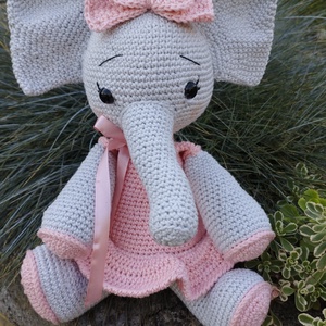 Amigurumi horgolt elefánt  - játék & sport - plüssállat & játékfigura - elefánt - Meska.hu