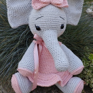 Amigurumi horgolt elefánt  - játék & sport - plüssállat & játékfigura - elefánt - Meska.hu