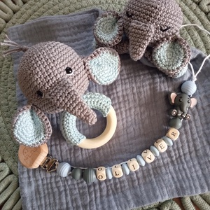 Babaköszöntő csomag, Baba - mama, Babalátogató ajándékcsomag, Horgolás, Baba-és bábkészítés, MESKA