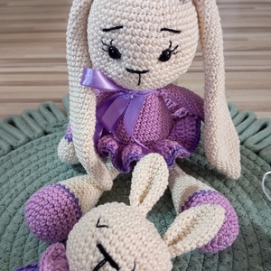 Húsv�ti nyuszi szett-lila - Meska.hu