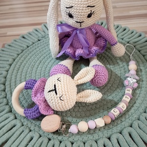 Húsv�ti nyuszi szett-lila - játék & sport - plüssállat & játékfigura - nyuszi - Meska.hu