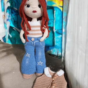 Nina horgolt baba - játék & sport - baba & babaház - öltöztethető baba - Meska.hu