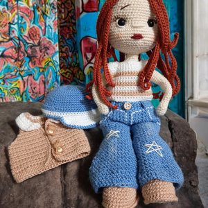 Nina horgolt baba - játék & sport - baba & babaház - öltöztethető baba - Meska.hu