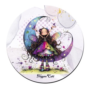 Aranyos lila virágos tündér és a hold pohár alátét - Meska.hu