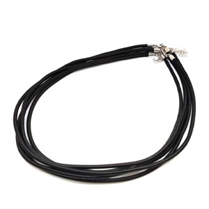 Fekete anyag zsinór nyaklánc 45 cm, Ékszer, Nyaklánc, , MESKA