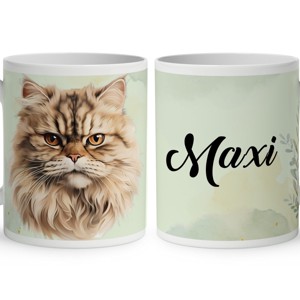 Névvel kérhető - Perzsamacska portré mintás bögre, Otthon & Életmód, Konyhafelszerelés, tálalás, Tálalás, Bögre & Csésze, , MESKA