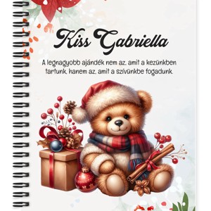 Személyre szabható - Karácsonyi Teddy maci (fahéj) mintás A5-ös füzet, Otthon & Életmód, Papír, írószer, Jegyzetfüzet & Napló, , MESKA