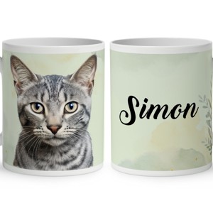 Névvel kérhető - Egyiptomi mau macska portré mintás bögre, Otthon & Életmód, Konyhafelszerelés, tálalás, Tálalás, Bögre & Csésze, , MESKA