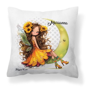 Névvel kérhető - Huncut Napraforgós tündérlány mintás párna, Otthon & Életmód, Lakástextil, Párna & Párnahuzat, Díszpárna (belsővel együtt), , MESKA
