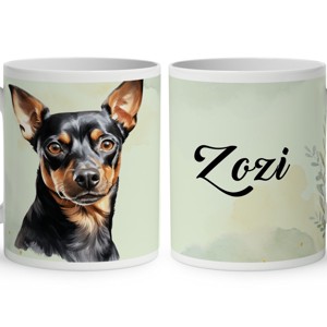 Névvel kérhető - Pincser portré mintás bögre, Otthon & Életmód, Konyhafelszerelés, tálalás, Tálalás, Bögre & Csésze, , MESKA