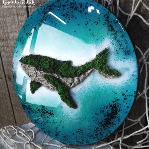 Bálna sziget - Epoxi gyanta falikép - Gyantacsodák - otthon & életmód - dekoráció - kép & falikép - 3d képek - Meska.hu