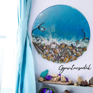 EPOXI GYANTA FALIKÉP - SELLŐK PARTJA -  30CM - GYANTACSODÁK - Meska.hu