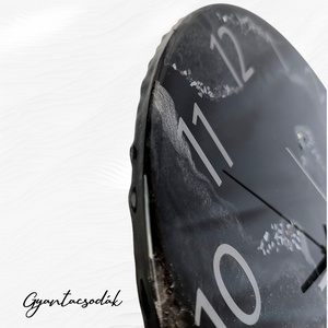 EPOXI GYANTA FALIÓRA - KEREK EZÜST ONIX 33CM - GYANTACSODÁK - otthon & életmód - dekoráció - fali és függő dekoráció - falióra & óra - Meska.hu