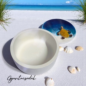 ÉKSZERTARTÓ - TENGERI HULLÁMOKKAL ÉS TEKNŐSSEL - GYANTACSODÁK - otthon & életmód - dekoráció - asztal és polc dekoráció - asztaldísz - Meska.hu