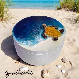 ÉKSZERTARTÓ - TENGERI HULLÁMOKKAL ÉS TEKNŐSSEL - GYANTACSODÁK - otthon & életmód - dekoráció - asztal és polc dekoráció - asztaldísz - Meska.hu