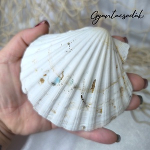 ÉKSZERTARTÓ - VALÓDI ÓRIÁSKAGYLÓ GYŰRŰTARTÓ - TÜRKIZ, TEKNŐSSEL 2 - GYANTACSODÁK - otthon & életmód - dekoráció - asztal és polc dekoráció - asztaldísz - Meska.hu