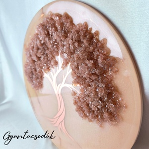 RODOKROZIT ÉLETFA - EPOXI GYANTA FALIKÉP 36 CM - GYANTACSODÁK - otthon & életmód - dekoráció - kép & falikép - 3d képek - Meska.hu
