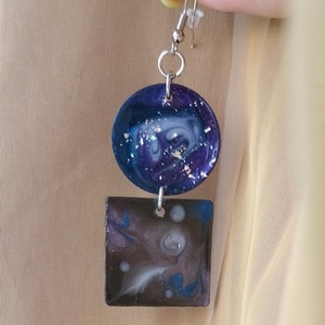 Galaxis fülbevaló - ékszer - fülbevaló - csillár fülbevaló - Meska.hu