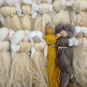 Karácsonyi angyalok - karácsony - karácsonyi lakásdekoráció - karácsonyfa szoknya, karácsonyfa alátét - Meska.hu