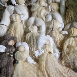 Karácsonyi angyalok - karácsony - karácsonyi lakásdekoráció - karácsonyfa szoknya, karácsonyfa alátét - Meska.hu