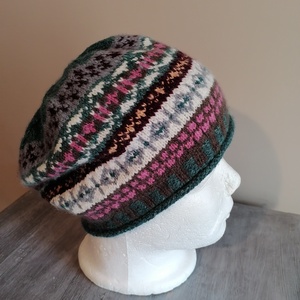 Fair isle mintás kötött gyapjúsapka - Meska.hu