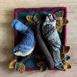 Madarak-gyapjú kép, Otthon & Életmód, Dekoráció, Kép & Falikép, 3d képek, Hímzés, MESKA