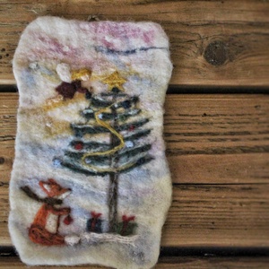 Karácsonyi varázslat, Művészet, Textilkép, Nemezelt, Nemezelés, MESKA