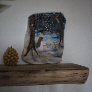 Csillagtallérok - nemezkép, Művészet, Textilkép, Nemezelt, Nemezelés, MESKA