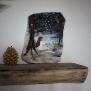 Csillagtallérok - nemezkép - művészet - textilkép - nemezelt - Meska.hu