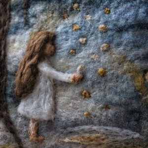 Csillagtallérok - nemezkép - művészet - textilkép - nemezelt - Meska.hu