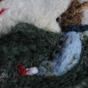 Nyuszikarácsony - nemezkép - művészet - textilkép - nemezelt - Meska.hu