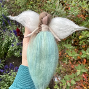 Gyapjú angyal - karácsony - adventi díszek - adventi ablakdekoráció - Meska.hu