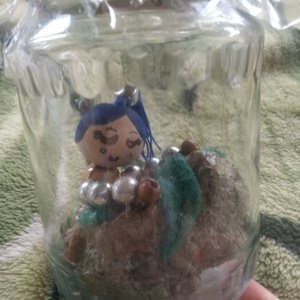 Little mermaid kék hajjal gyöngyből, Otthon & Életmód, Dekoráció, Dísztárgy, Baba-és bábkészítés, Gyöngyfűzés, gyöngyhímzés, MESKA