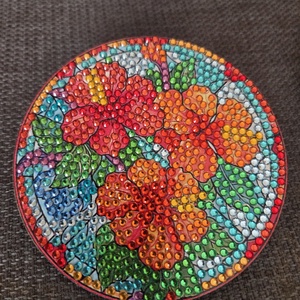 4 db poháralátét virágos mintával - otthon & életmód - konyhafelszerelés, tálalás - tálalás - tányér- és poháralátét - Meska.hu