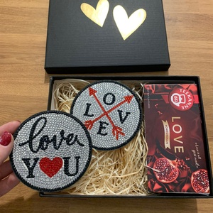 Valentin napi ajándékcsomag poháralátéttel - otthon & életmód - konyhafelszerelés, tálalás - tálalás - tányér- és poháralátét - Meska.hu