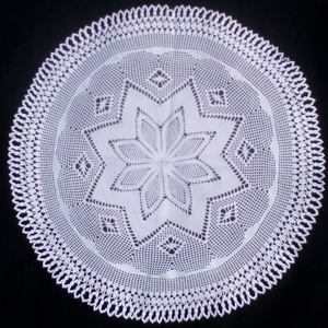 Horgolt fehér terítő (74cm) - Meska.hu