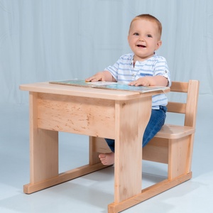 Gyermekpad � Éger fából, Baba - mama, Babaszobabútor, Gyerek asztal székkel, Famegmunkálás, MESKA
