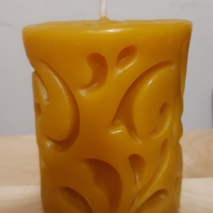 Mintás henger méhviasz gyertya - otthon & életmód - gyertya, illat, aroma - illatviasz - Meska.hu