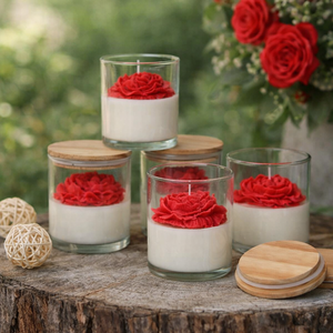 Rózsa gyertya - otthon & életmód - gyertya, illat, aroma - gyertya - Meska.hu